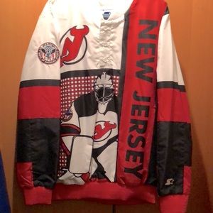 New Jersey Devils NHL Starter Championship Pull Over Jacket 2022 WINDBREAKER L